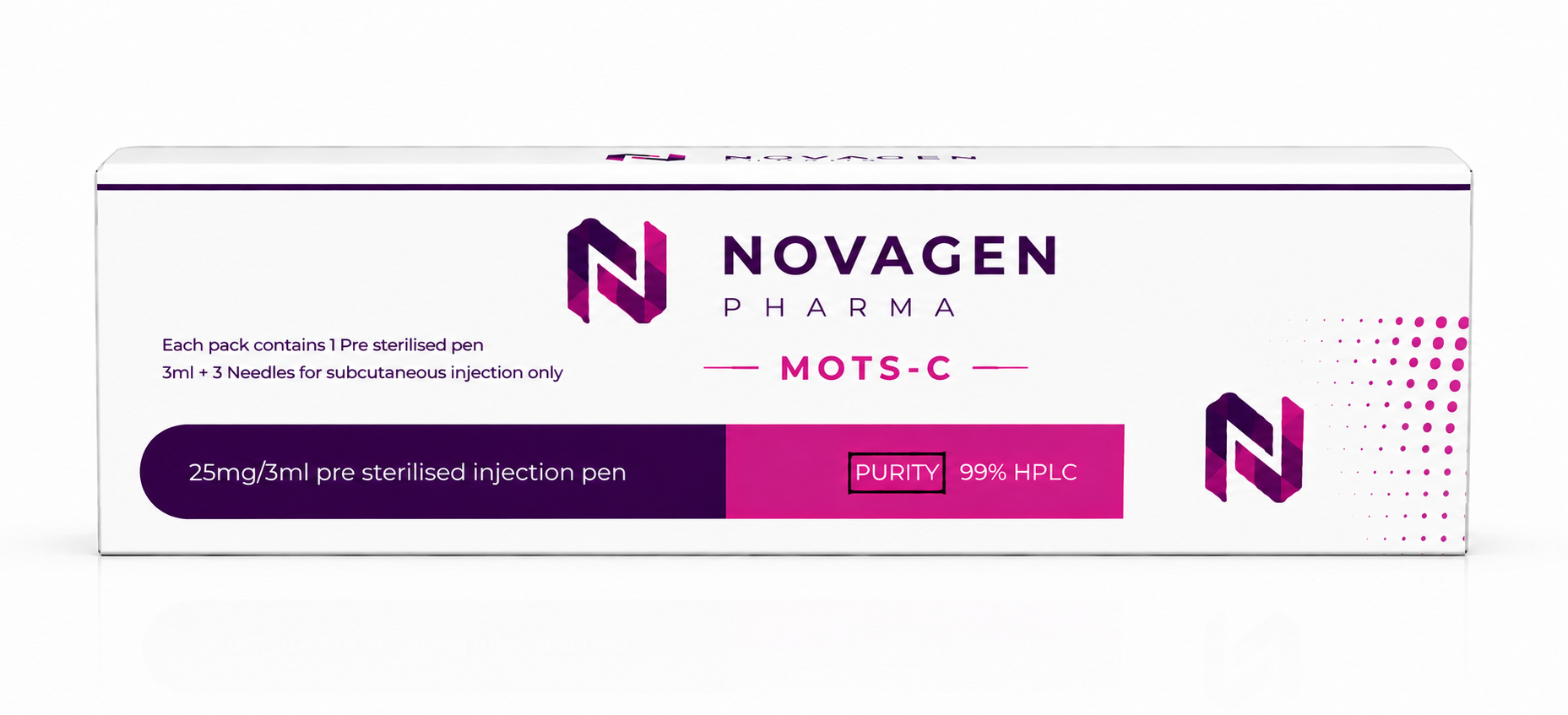 Novagen Pharma MOTS-C pre-sterilised injection pen box